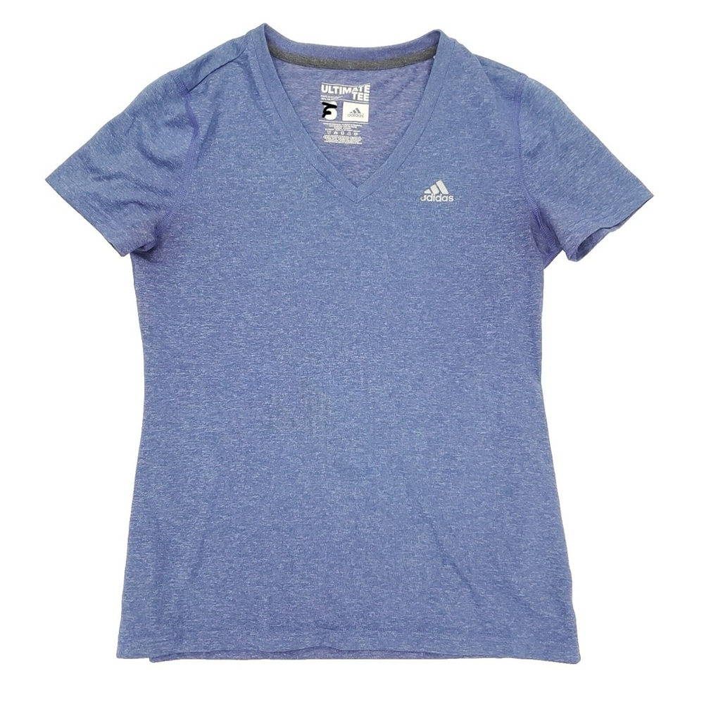 ADIDAS ULTIMATE TEE V NECK WORKOUT TOP PURPLE - BUNDLE TO SAVE
